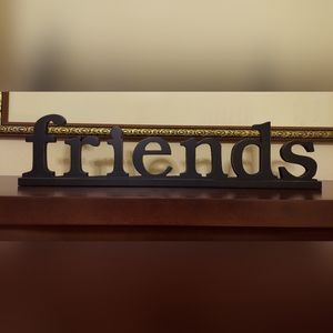 "friends" - Amore Designs Espresso Wooden Wall Decor.